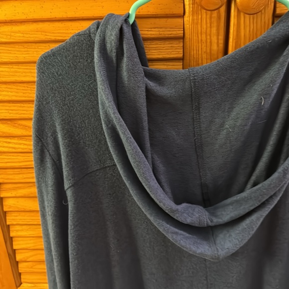 Blue Hooded Open Front Cardigan size 1X - Picture 5 of 8